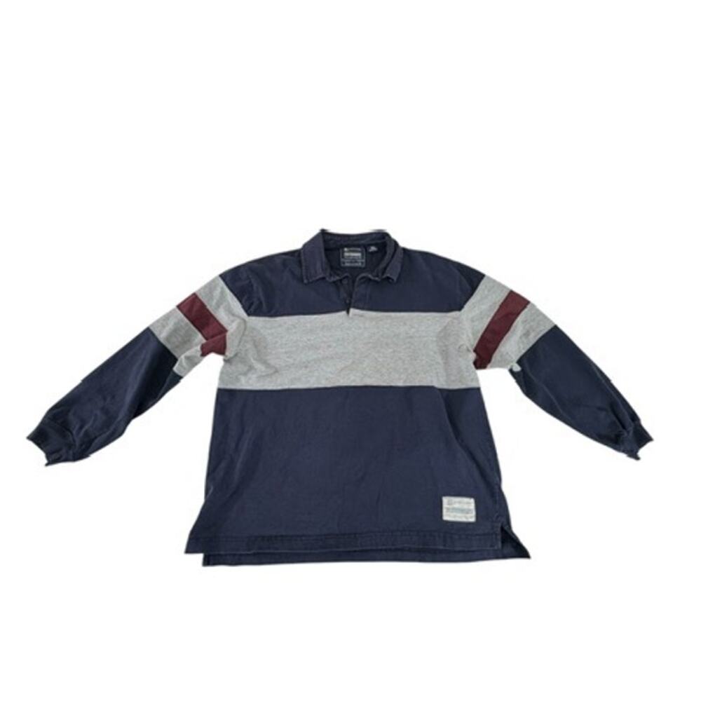 "AMERICAN EAGLE" Vintage Rugby Long‎ Sleeve Shirt Preppy Collegiate SZ L Y2K